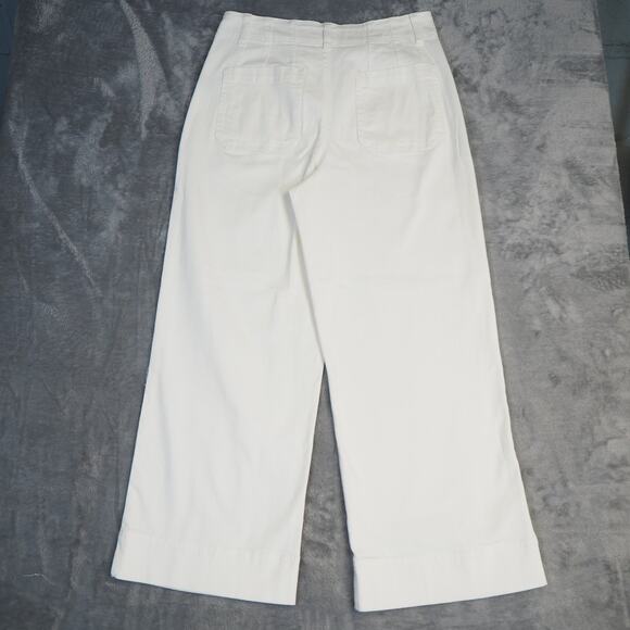 Habitat Women's Perfect Crop Jean White Sz‎ 6 Wide Leg Front Pocket Classic - Picture 8 of 9